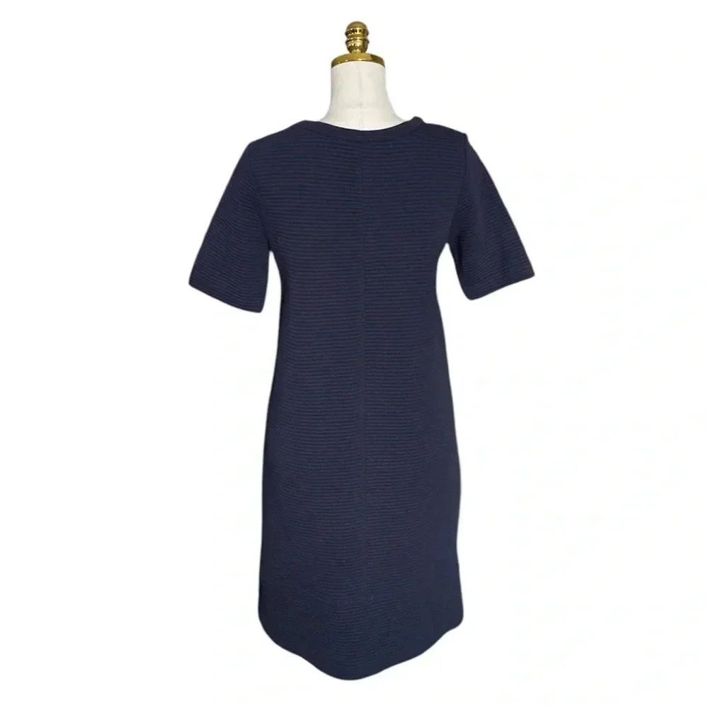 BODEN | Women’s Navy Blue Hattie Textured Ribbed Shift Dress Size 8 - Picture 7 of 10
